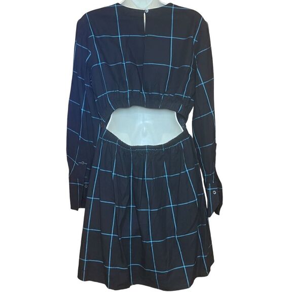 Staud Mini Crosshill Dress In Black Green Windowpane NWOT Size Large - Picture 6 of 8